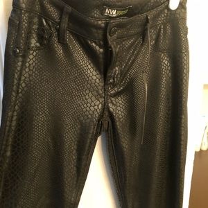 Black snake print pants